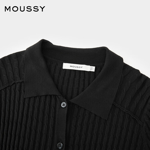 Moussy new simple style lady H-shaped long knitted dress 010HA673-7891 020 black M