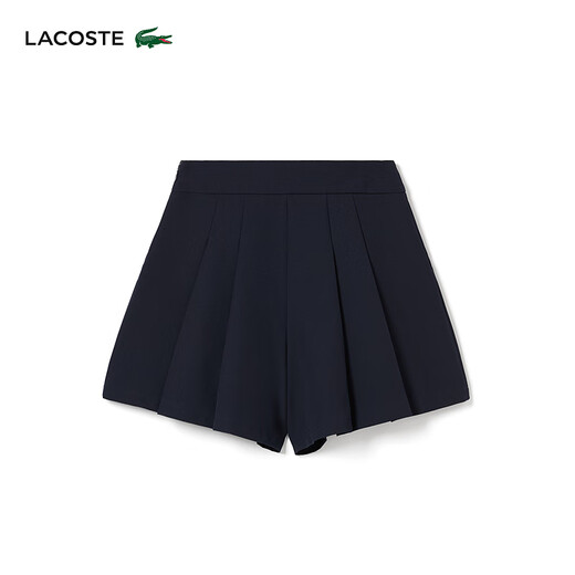 LACOSTE法国鳄鱼女装 24春夏新款时尚百搭潮流休闲裤显瘦百褶短裤GF3879 166/藏青色 32 150
