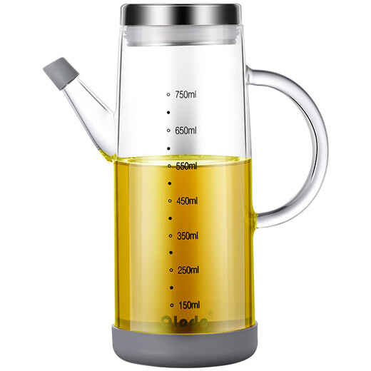 Olodo German glass oil pot without oil hanging high borosilicate glass oil bottle heat-resistant anti-leakage oil tank anti-fall scale soy sauce pot German high borosilicate glass oil pot 750ml
