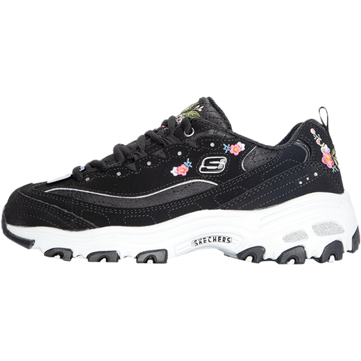 斯凯奇（Skechers）女鞋 时尚潮流熊猫鞋通勤出行休闲鞋轻便舒适透气缓震运动鞋 11977-BLK 35