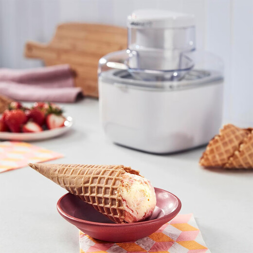 CUISINART 美膳雅 便携冰淇淋搅拌机 家用小型冰激凌搅拌机 儿童水果雪糕机 圣代甜筒机 可拆卸 ICE-M10 白色