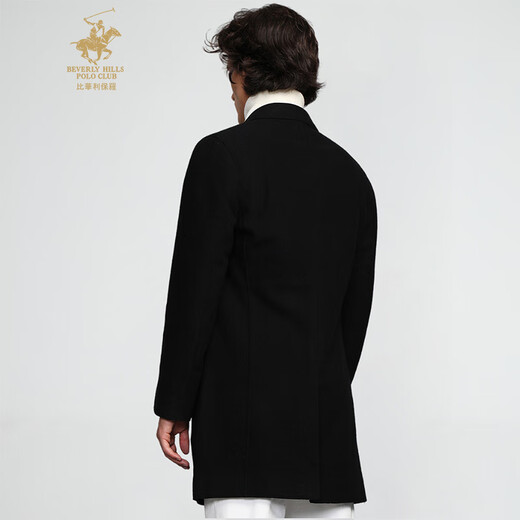 Bivalli Paul autumn and winter mid-length coat men's trend Korean version men's warm wool jacket black 52