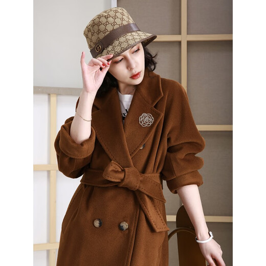 QUAMER small fragrant style brooch, high-end women's camellia corsage 2024 new trendy luxury brooch A style gold large size (50*51mm)