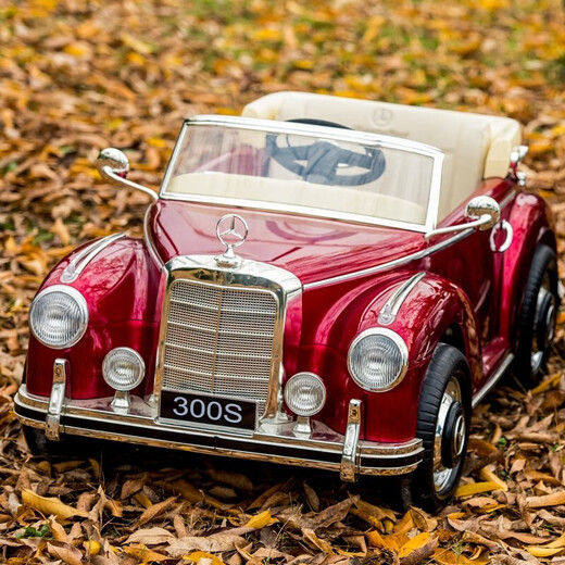 Harleybella (harleybella) Mercedes-Benz baby children electric car four-wheel seat for people and children retro classic car remote control rocking baby toy car retro beige [shock-absorbing soft wheel + leather seat + music Bluetooth + swing + full function]