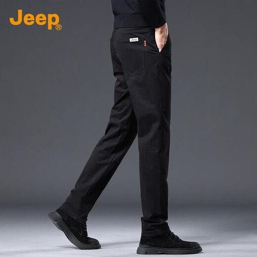 JEEP high-end men's casual pants men's 2025 autumn and winter new business loose straight pants pure cotton trendy brand long pants men's pants