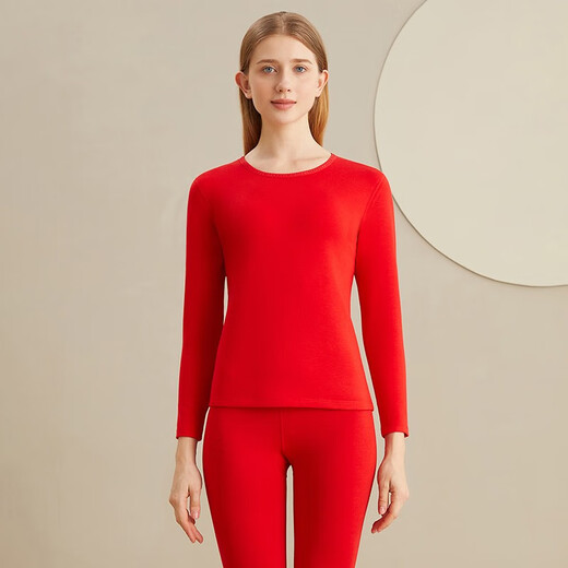 
CASENLAND German Velvet Thermal Underwear Plus Fleece Thickened Wool Warm Suit Autumn Clothes and Autumn Pants Women's Large Size 1479 Jujube XL
