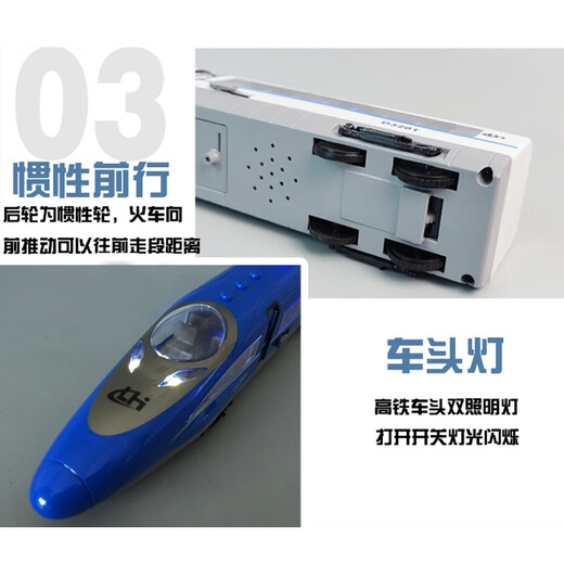 Linghui Modèle Jouets pour enfants Train Sound and Light Inertia Railway High-Speed ​​High-Speed ​​Railway Simulation Train Mode