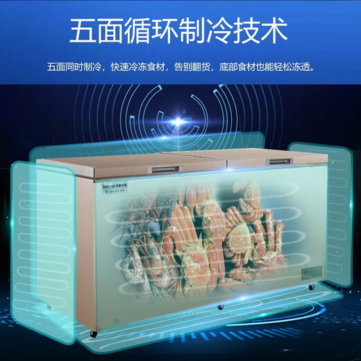 Meiling (Celerativo) Freezer comercial Gran capacidad Freezer horizontal congelador completo Gran capacidad Freeer Full Temper Temperatura Congelador Congelador Supermercado Mercado de vegetales Mercado de vegetales Grandes 738 litros Nivel de control electrónico de enfriamiento profundo 2 BC/BD-738DTE