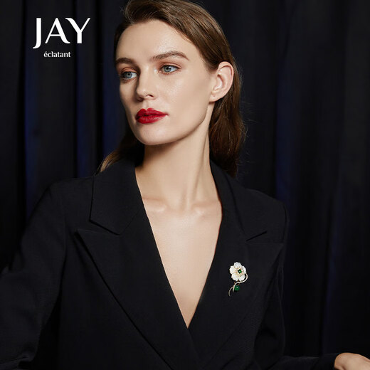 Jay white shell hibiscus brooch, female corsage, suit accessories, birthday gift for elder mother and mother-in-law