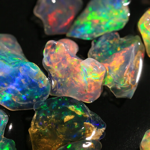 DRJEFUN Opal raw stone natural fire color opal raw opal crystal color treasure mineral crystal teaching department st10