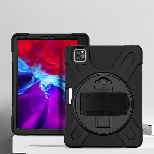 Jiuyu gilt für 2024/22 neues iPad Pro11/Air4/5 Silicon Cover iPad10.2 Zoll Tablette Handrest Leder-Hülle Schutzschutz/Schale [Schwarz] Schutzhülle + Klammer + Handunterstützung + Gurt 25 iPad Air 13-Zoll M3 Tablet A3271