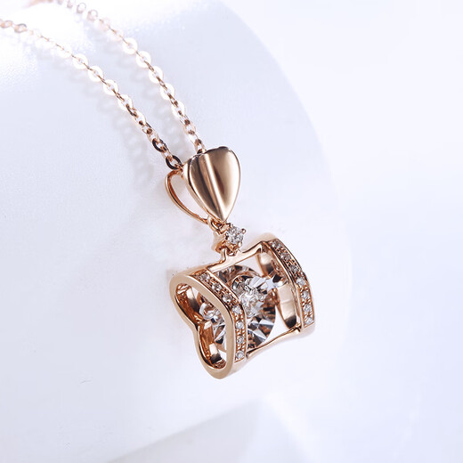 Shlessler Luxury Jewelry Chinese Valentine's Day Gift Necklace Women's Smart Diamond Pendant Rose Gold Clavicle Chain Rose Gold Gift Box Packaging (Air Express)