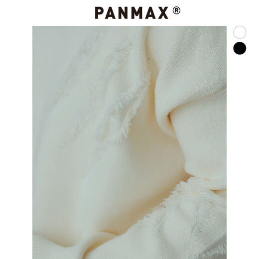 PANMAX大码潮牌男装休闲立体加厚毛衣设计感不扎肤圆领套头针织重磅上衣 黑色 5XL