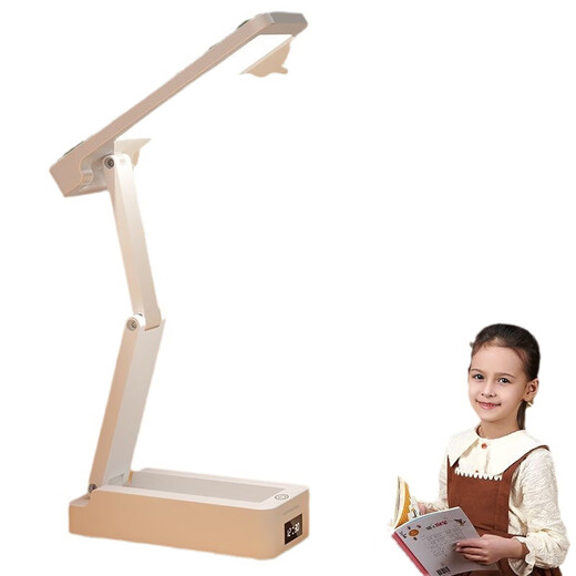 Yunpo full spectrum desk lamp eye protection study special student anti-blue light power bank folding smart reading desk lamp portable le 5400w pink charging plug clock model