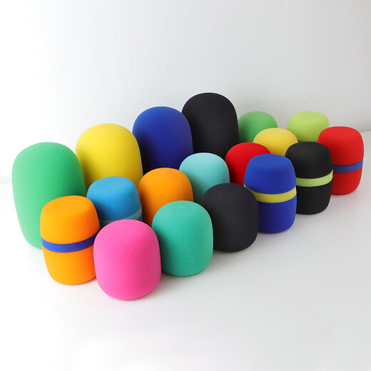 Suly thickened microphone cover sponge head high density sponge cover washable mesh cover microphone blowout cover dustproof windproof cover anti-fall protective cover non-disposable ktv microphone cover wheat cover 1.0 blue sponge cover