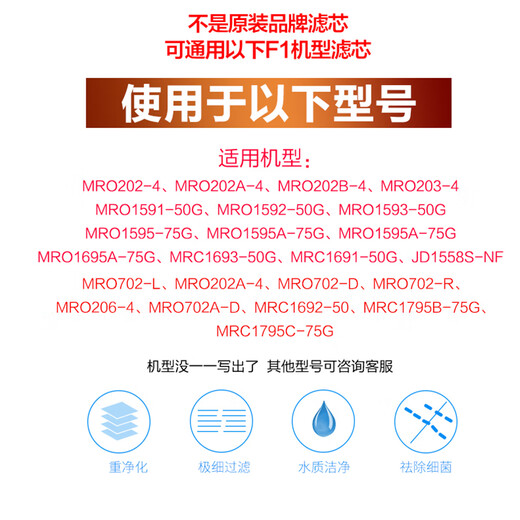 点洲适用于美的净水器滤芯F1全套通用MRO202A-4 203-4 1592-50G反渗透 全套四支(PP+C1+RO+C2)