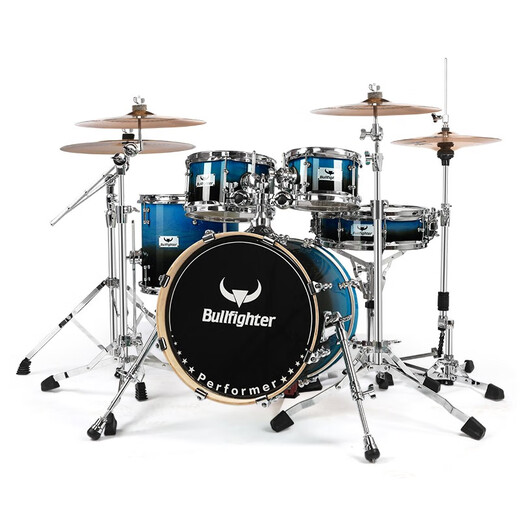 
Bullfighter (Bullfighter) paint player drum set adult children professional jazz drum performance percussion instrument dark blue 5 drum 4 cymbals (painted style)