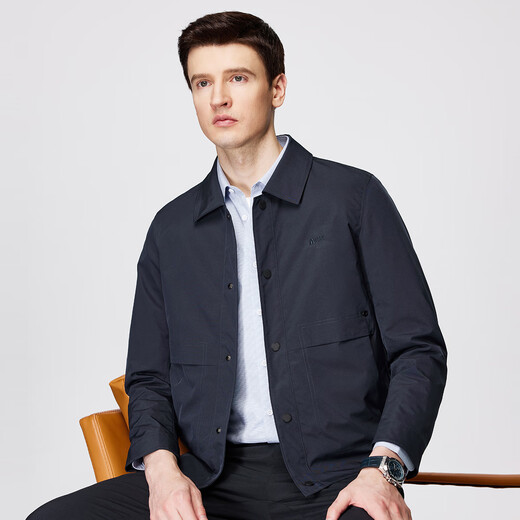 Shanshan jacket thin lapel for men's crisp anti-wrinkle smooth business casual cardigan embroidered jacket