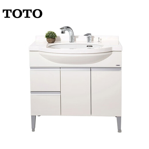TOTO bathroom cabinet set 0.9 meters bathroom counter basin + faucet black/white optional LDKW903K/W (06-A)