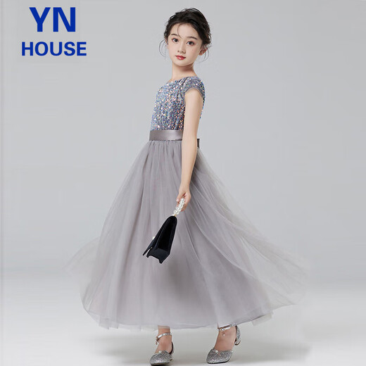 Yinuofang vestido de niña falda larga para niños del 1 de junio de junio flower girl flower anfitrión de piano de rendimiento