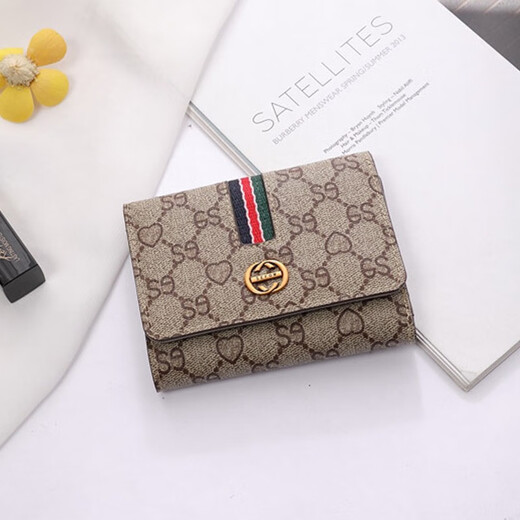 GIEVSZHE clutch bag women's wallet short style new first-layer cowhide large-capacity coin purse birthday gift apricot color ready for delivery on the same day exquisite gift box