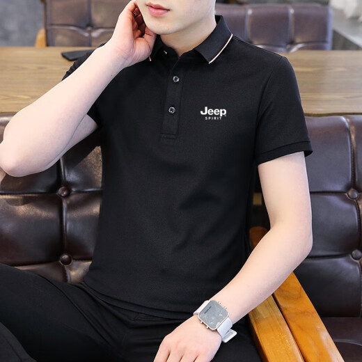 
JEEP SPIRIT Jeep Short Sleeve T-shirt Men's Half Sleeve Summer POLO New Large Size Business Young and Middle-aged Casual Paul Shirt Top 6636 Gray Green 2XL (145Jin[Jin is equal to 0.5 kg]-165Jin[Jin is equal to 0.5 kg])