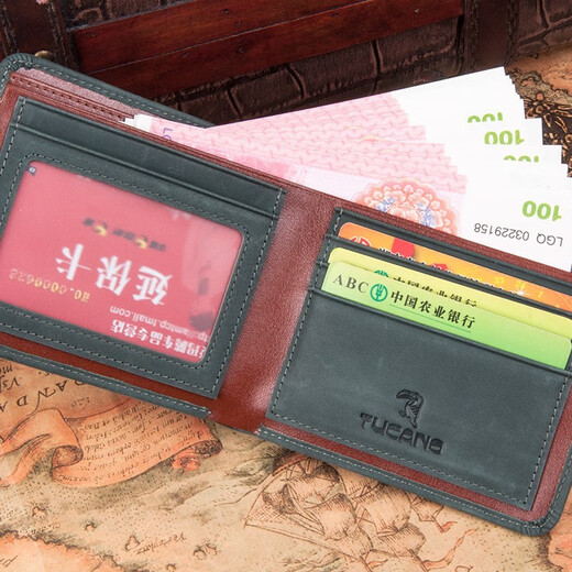 Woodpecker Men's Wallet 2024 Nouveau portefeuille en cuir authentique Couche de tête Cowhide Retro âgé de portefeuille en cuir givré court brun clair