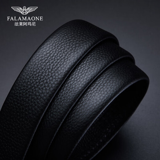 法莱阿玛尼（FALAMAONE）品牌皮带男真皮自动扣腰带牛皮高档裤带生日父亲节礼物送男友老公 男士皮带/PD802Q【专柜礼盒】 110cm -140cm默认随机（可修剪）