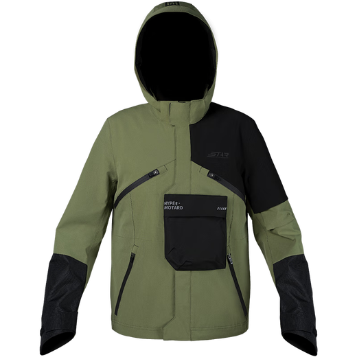 Star Knight Motorrad-Reitanzug, Herren-Motorradanzug, Winter, warm, wasserdicht, winddicht, Anti-Fall, Pendeln, lässig, für vier Jahreszeiten, Motorradrennen, SKJ-831, olivgrünes Oberteil, S