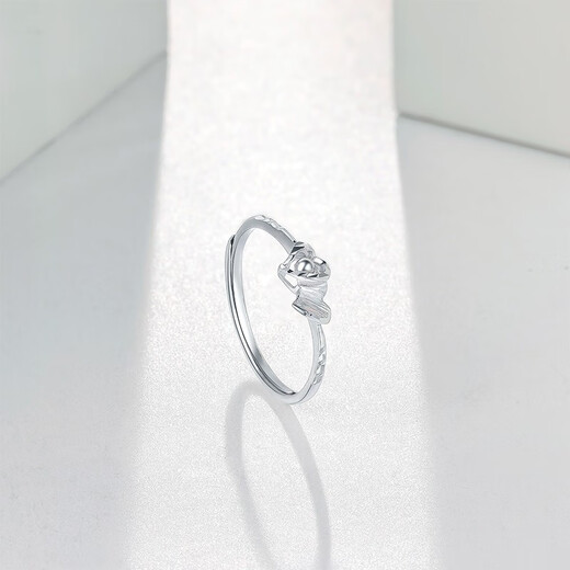 ZLF (ZLF) PT950 platinum ring for women, three-dimensional love ring, heart-to-heart, size 13 - 1.66g