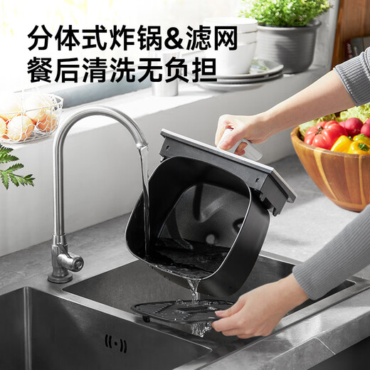 摩飞电器（Morphyrichards）空气炸锅小型家用可视电炸锅不粘易清洁3.5L大容量轻脂少油自由控温控时薯条机MR8103 椰奶白 3.5L