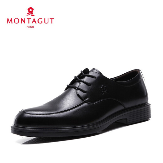 Montagut Men's Chaussures Nouveau produit Chaussures en cuir Men's Vérineuse Coure de cuir Couche Cow Hide Simple confortable et polyvalent Business à lacets rond