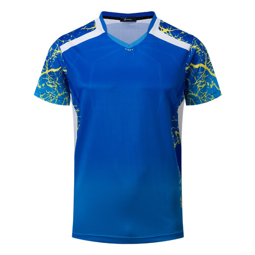 Group purchase custom table tennis uniform tops sports jerseys for men and women short-sleeved summer breathable badminton tops tennis club training uniform tops customized printing LOGO men A3887 blue M
