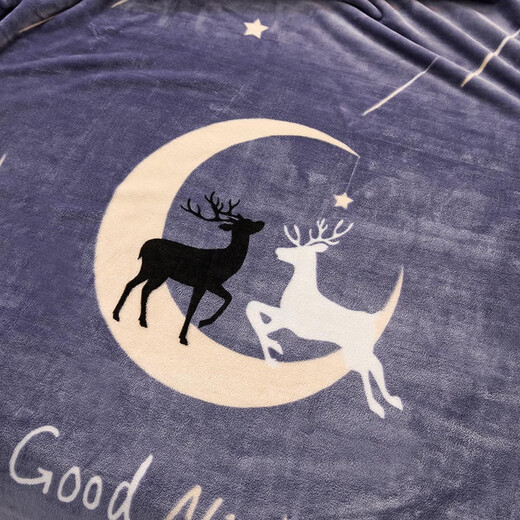 Yalu winter nap blanket thickened blanket single home air conditioning blanket office cover blanket bed sheet student lunch blanket starry sky deer BZ [dual use of bedding] 150x200cm single blanket