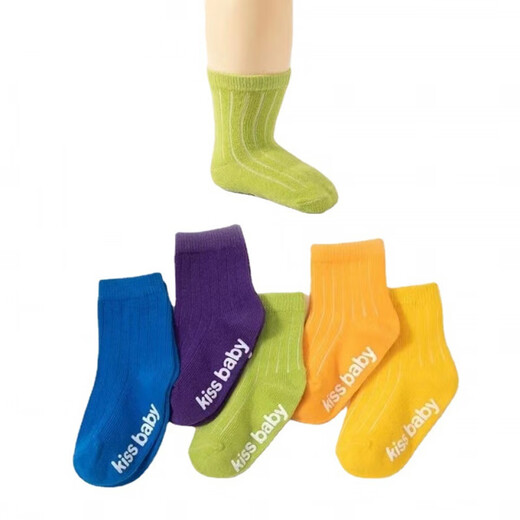 Baby shoes, hats and socks, newborn baby socks, 0-3 months, baby socks, spring and autumn pure cotton 6-12 months, floor socks, non-slip spring, summer and autumn style candy color baby mid-tube socks, 4 colors mixed (four pairs) M (1-3 years old)
