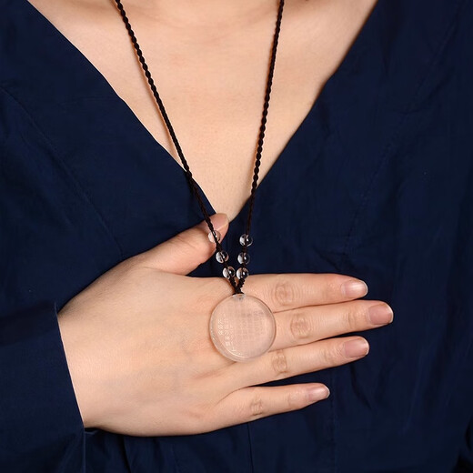 Bao Xinfanrui BOSFRU White Crystal Golden Light Magic Pendant Lucky Pendant Women's Necklace Men's Zodiac Year Amulet Taoist Jewelry Gift Citrine Model (With Bead Chain)