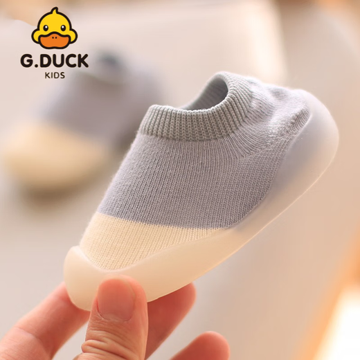 G.DUCKKIDS小黄鸭宝宝婴儿袜子鞋儿童袜套防滑厚底学步室内春夏婴儿学步鞋 粉色恐龙 18/19码建议脚长11厘米