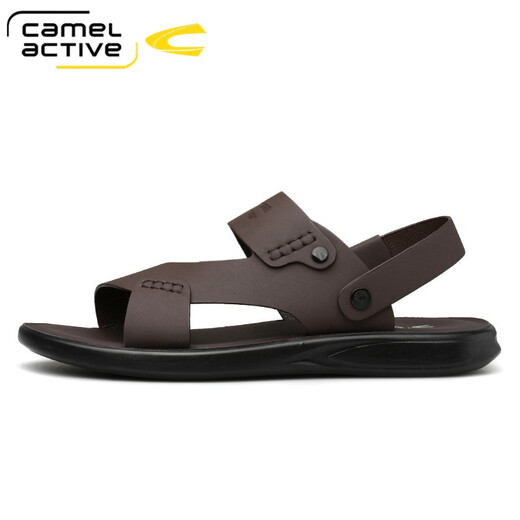 Sandales dynamiques de chameaux allemandes Chaussures de plage en cuir véritable masculin sandales en cuir masculin sandales à double usine Nouveau style vache à vaches douces chaussures de papa à la mode anti-odor non glisser et respirant 691 marron (taille de chaussure en cuir standard) 41
