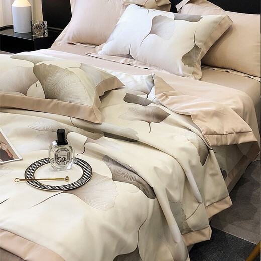 Meet the Beauty Tencel Air Conditioning Quilt Three-piece Set Double-sided Washable Ice Silk Summer Quilt Thin Naked Sleeping Satin Summer Cooling Quilt Skin-Friendly Summer Quilt Xiyan Green 150*200cm+2* Pillowcases