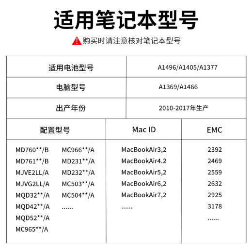 
Miris (mryc) Apple laptop battery A1466 A1369 MacBook Air for A1405 A1496 A1377 computer battery [true 3C certification]