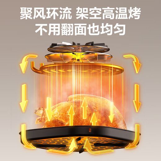 SUPOR air fryer does not require turning, fully automatic for home use, visible 5L large capacity, steam tender, fried, grilled and fried all in one, no turning required fryer KD50D812A