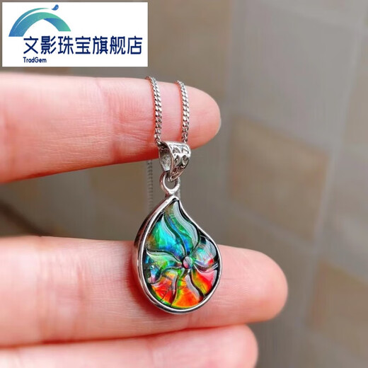 Wenying Canada ammolite stone snail pendant