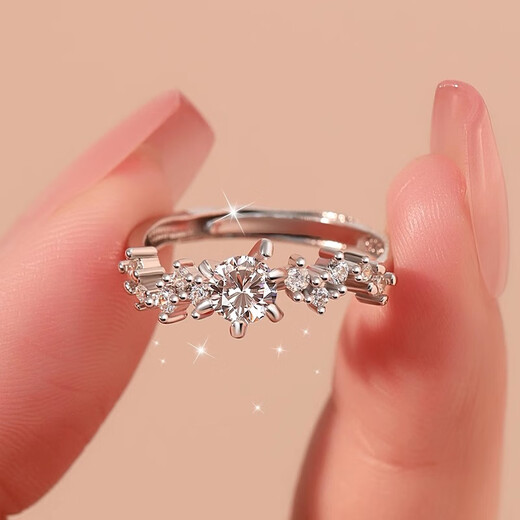 MZMZ Platinum Meteor Couple Ring pt950 Platinum Knot Engagement Fashion Diamond Ring Valentine's Day Birthday Gift for Girlfriend Light Luxury Galaxy Men's Ring