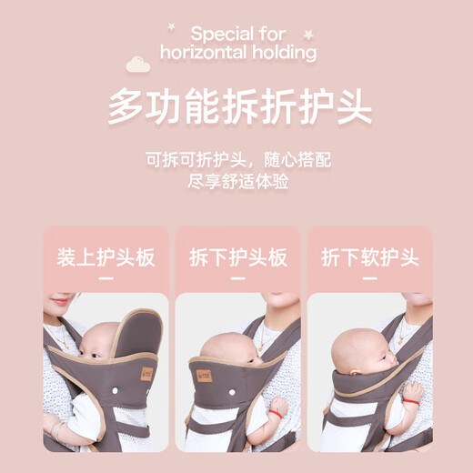 CLCEY婴儿背带一个人带娃0一6月新生婴儿横抱式前后两用抱娃解放双手 克 升级版