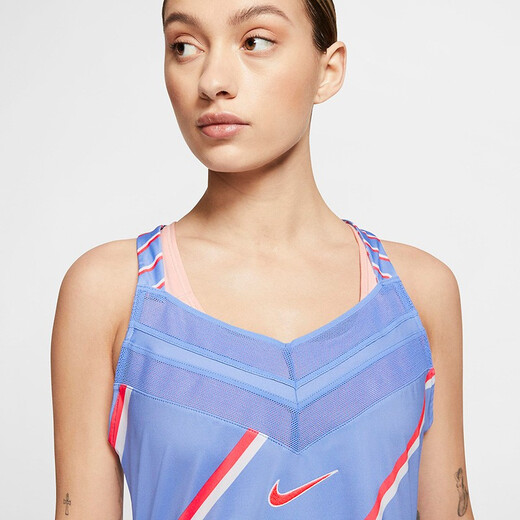 Nike Nike Frauen-Tennisrock Französisch Open Sharapova Kleid Kurzrock Sportweste Faltenrock Blau CI9227-478 L 165/88A