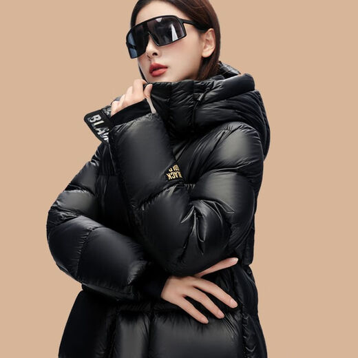 Markyinxiang Black Gold Long Men and Women Même veste super épaisse 2025 Hiver nord-est de la veste coréenne Veste à capuche lâche DH9276 Black L 120-140Jin [Jin est égal à 0,5 kg]