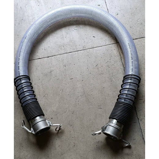 Transparent rubber tube with steel wire and wire layer + 2 single-handle quick-fit connectors 2 inches 7 meters/piece Transparent hose silicone hose silicone rubber tube unit delivery period 15 days 15 days