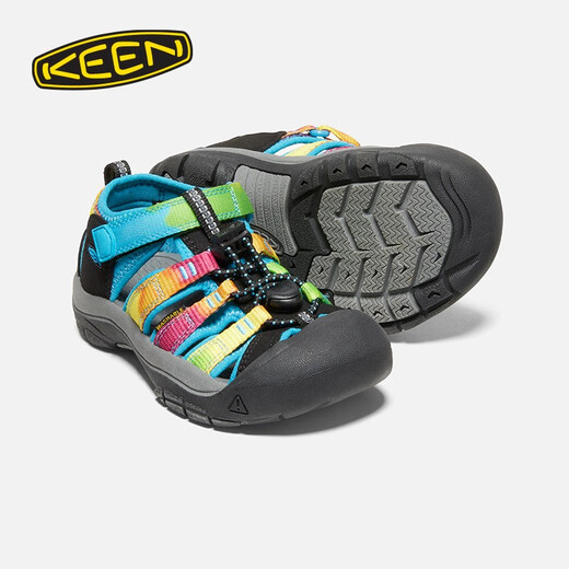 KEEN official new summer product NEWPORT H2 cool outdoor wading shoes for children, non-slip, rainbow tie-dye pattern-1018447-Kids 24