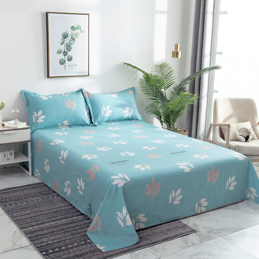 Yalu Free and Easy Bedsheets Thickened Old Coarse Bedsheets Four Seasons Bedsheets Machine Washable Single Bed Sheet Fitted Bedspread Single Piece Gentle Rain 160*230cm