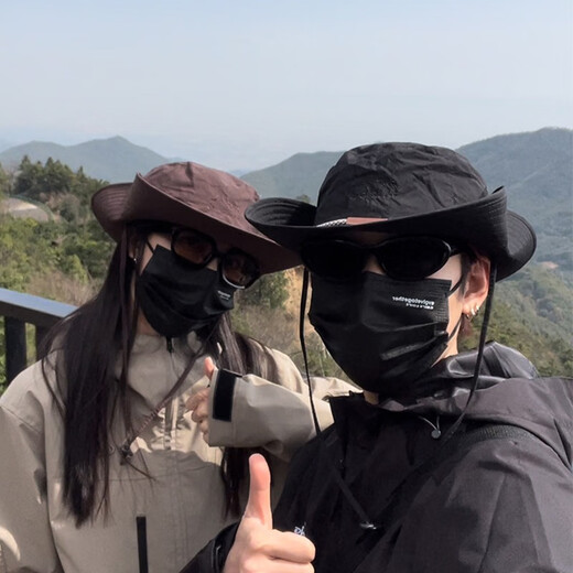 Memaru Western Cowboy Hat Fisherman Hat Women's Summer Breathable Sun Protection Hat Outdoor Camping Sun Shade Hat Hiking Mountaineering Hat Men's Khaki-Mountain Label [Waterproof and Quick-drying]